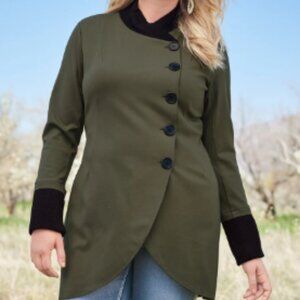 NewVenus  Olive Ponte Knit Jacket